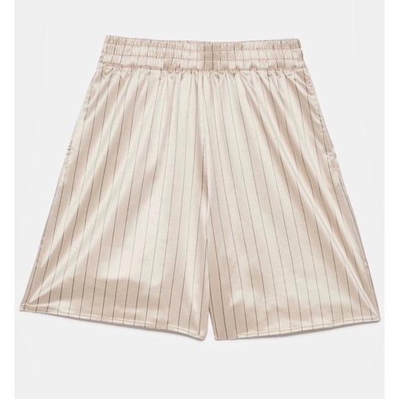 Zara Pants - Zara Boxer Style Striped Satin Shorts